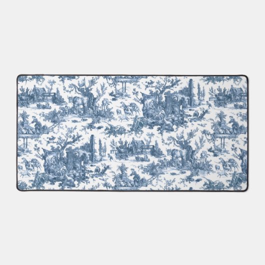 Rustisch Boerderij Frans Toile-Blue en White Bureaumat (Voorkant)