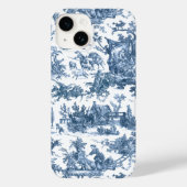 Rustisch Boerderij Frans Toile-Blue en White Case-Mate iPhone Case (Achterkant)