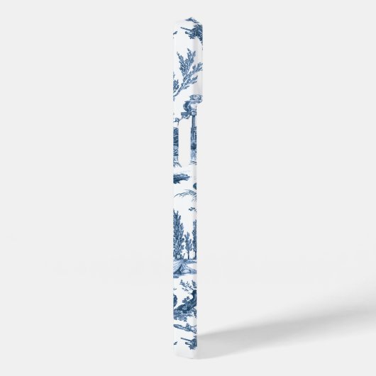  Rustisch Boerderij Frans Toile-Blue en White Case-Mate iPhone Case (Achterkant / Rechts)