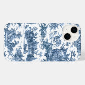  Rustisch Boerderij Frans Toile-Blue en White Case-Mate iPhone Case (Achterkant (horizontaal))
