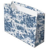  Rustisch Boerderij Frans Toile-Blue en White Groot Cadeauzakje (Achterkant Gekanteld)