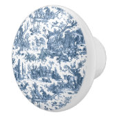  Rustisch Boerderij Frans Toile-Blue en White Keramische Knop (Rechts)