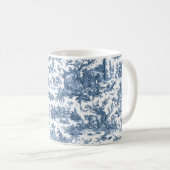  Rustisch Boerderij Frans Toile-Blue en White Koffiemok (Voorkant rechts)