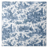  Rustisch Boerderij Frans Toile-Blue en White Tegeltje (Voorkant)