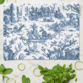 Rustisch Boerderij Frans Toile-Blue en White Theedoek (Gevouwen)