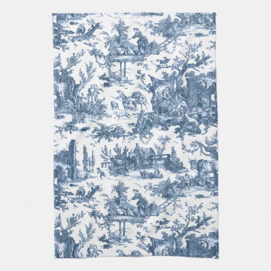  Rustisch Boerderij Frans Toile-Blue en White Theedoek (Verticaal)