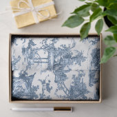Rustisch Boerderij Frans Toile-Blue en White Tissuepapier (Geschenk)