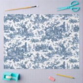 Rustisch Boerderij Frans Toile-Blue en White Tissuepapier (Craft)