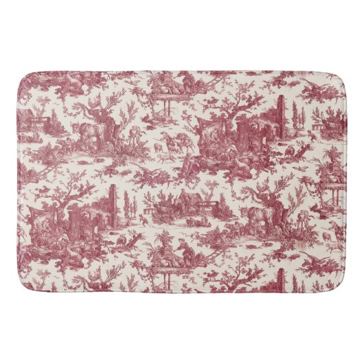 Rustisch Boerderij Frans Toile-Red & Tan Badmat (Voorkant)