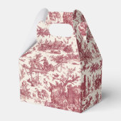  Rustisch Boerderij Frans Toile-Red & Tan Bedankdoosjes (Achterkant)