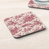  Rustisch Boerderij Frans Toile-Red & Tan Bier Onderzetter (Linkerzijde)