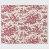  Rustisch Boerderij Frans Toile-Red & Tan Cadeaupapier (Vlak)