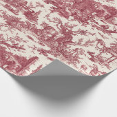  Rustisch Boerderij Frans Toile-Red & Tan Cadeaupapier (Hoek)