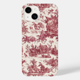  Rustisch Boerderij Frans Toile-Red & Tan Case-Mate iPhone 14 Hoesje