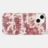  Rustisch Boerderij Frans Toile-Red & Tan Case-Mate iPhone Case (Achterkant (horizontaal))