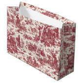 Rustisch Boerderij Frans Toile-Red & Tan Groot Cadeauzakje (Voorkant Gekanteld)