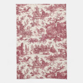 Rustisch Boerderij Frans Toile-Red & Tan Theedoek (Verticaal)