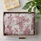  Rustisch Boerderij Frans Toile-Red & Tan Tissuepapier (Geschenk)