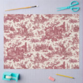  Rustisch Boerderij Frans Toile-Red & Tan Tissuepapier (Craft)