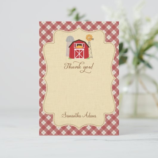 Rustisch Boerderij - Hartelijk dank Bedankkaart (Staand voorkant)
