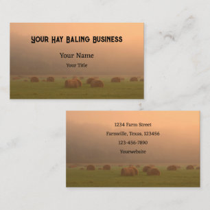 Rustisch Boerderij Hay Bales Sunset Visitekaartje