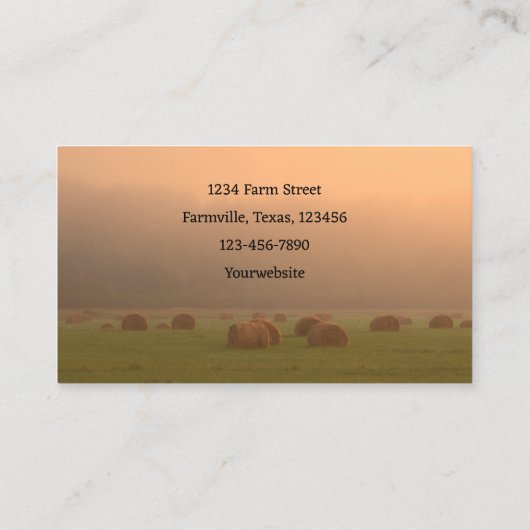 Rustisch Boerderij Hay Bales Sunset Visitekaartje (Achterkant)