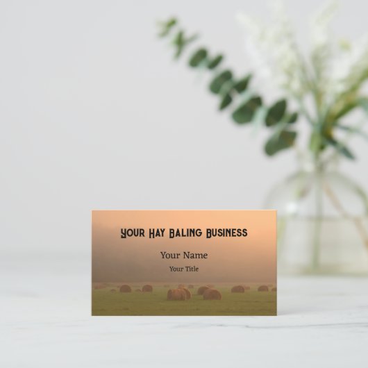 Rustisch Boerderij Hay Bales Sunset Visitekaartje (Staand voorkant)