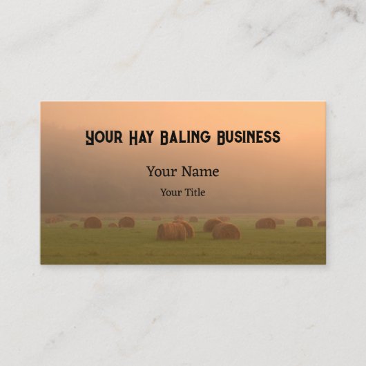 Rustisch Boerderij Hay Bales Sunset Visitekaartje (Voorkant)
