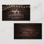 Rustisch Boerderij hout, String Lights, online RSV Informatiekaartje (Voorkant / Achterkant)