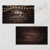 Rustisch Boerderij hout, String Lights, online RSV Informatiekaartje (Voorkant / Achterkant)