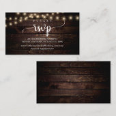 Rustisch Boerderij hout, String Lights, online RSV Informatiekaartje (Voorkant / Achterkant)