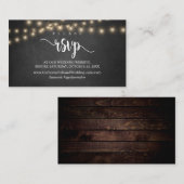 Rustisch Boerderij Hout, String Lights, RSVP reage Informatiekaartje (Voorkant / Achterkant)