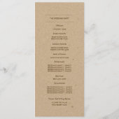 Rustisch Boerderij, Kraft Paper Wedding Programme Programmakaart (Achterkant)
