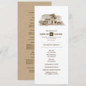 Rustisch Boerderij, Kraft Paper Wedding Programme Programmakaart (Voorkant / Achterkant)