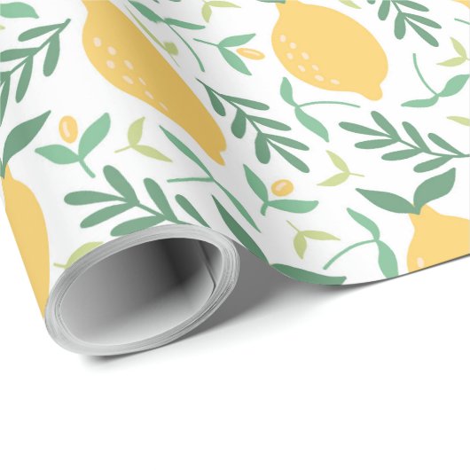 Rustisch Boerderij Lemon Pattern Cadeaupapier (Rol Hoek)
