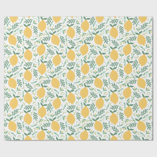 Rustisch Boerderij Lemon Pattern Cadeaupapier (Vlak)