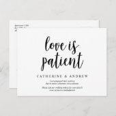 Rustisch Boerderij, liefde is geduldig, bruiloft u Briefkaart (Voorkant / Achterkant)