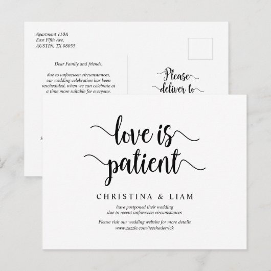 Rustisch Boerderij, Liefde is geduldig, huwelijk u Briefkaart (Voorkant / Achterkant)