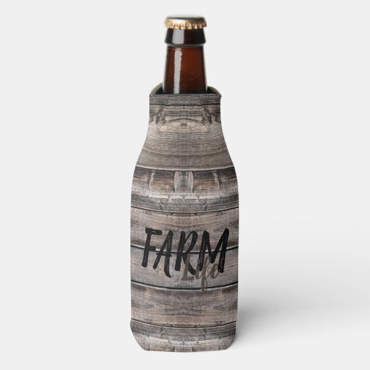 Rustisch BOERDERIJ LIFE in script Flesjeskoeler (Fles Voorkant)