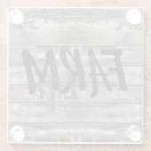 Rustisch BOERDERIJ LIFE in script Glazen Onderzetter (Achterkant)