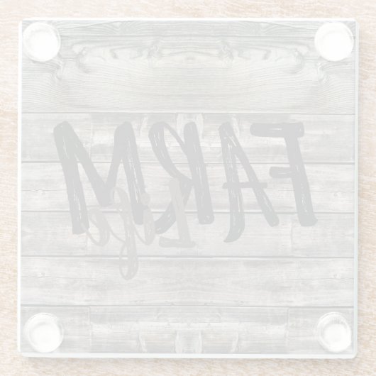 Rustisch BOERDERIJ LIFE in script Glazen Onderzetter (Achterkant)