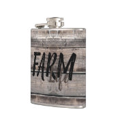 Rustisch BOERDERIJ LIFE in script | Heupfles (Links)