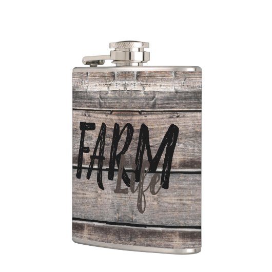 Rustisch BOERDERIJ LIFE in script | Heupfles (Links)