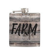 Rustisch BOERDERIJ LIFE in script | Heupfles (Voorkant)