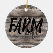 Rustisch BOERDERIJ LIFE in script Keramisch Ornament (Voorkant)