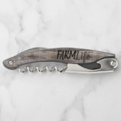 Rustisch BOERDERIJ LIFE in script Kurkentrekker (Achterkant)