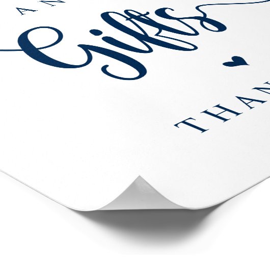 Rustisch Boerderij, marineblauw, huwelijkskaarten  Poster (Hoek)