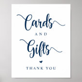 Rustisch Boerderij, marineblauw, huwelijkskaarten  Poster (Voorkant)