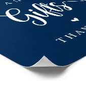 Rustisch Boerderij, marineblauw, huwelijkskaarten  Poster (Hoek)