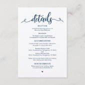 Rustisch Boerderij, marineblauw Kraft, huwelijksge Informatiekaartje (Voorkant)